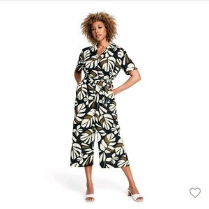 Tabitha Brown x Target Women's Neutral Botanical Print Tie-Front Jumpsuit